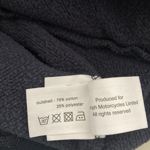 Triumph Motorcycles UK Full Zip Ladies SMALL Blue Fleece Logo Track Jacket - Picture 7 of 12